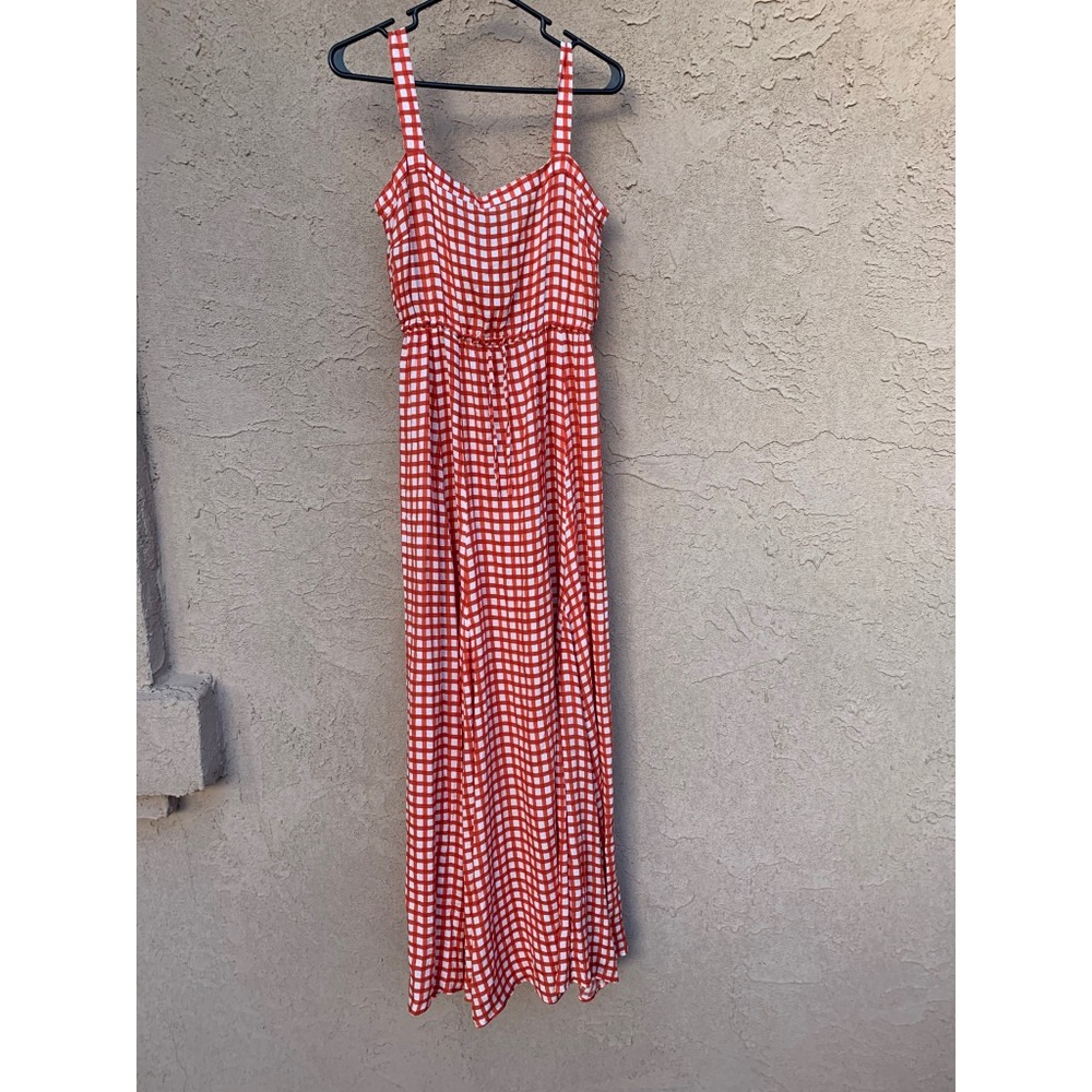 Brand New Auguste Gingham Panneled Maxi Dress